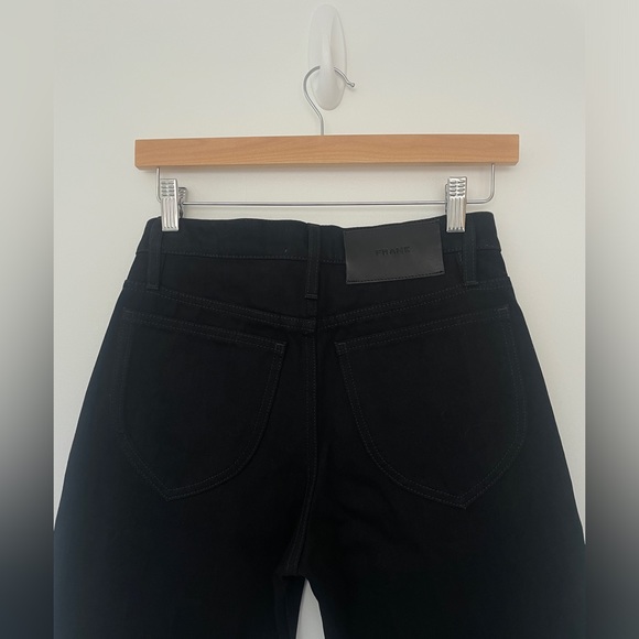 NWOT Frame Denim Le Italien True Straight Jeans in Black, Size 25 - Picture 6 of 6